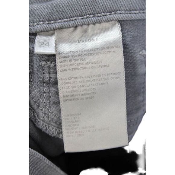 L'Agence Womens High Rise Andrea Skinny Ankle Leg Denim Jeans Gray Size 24 - Picture 6 of 7